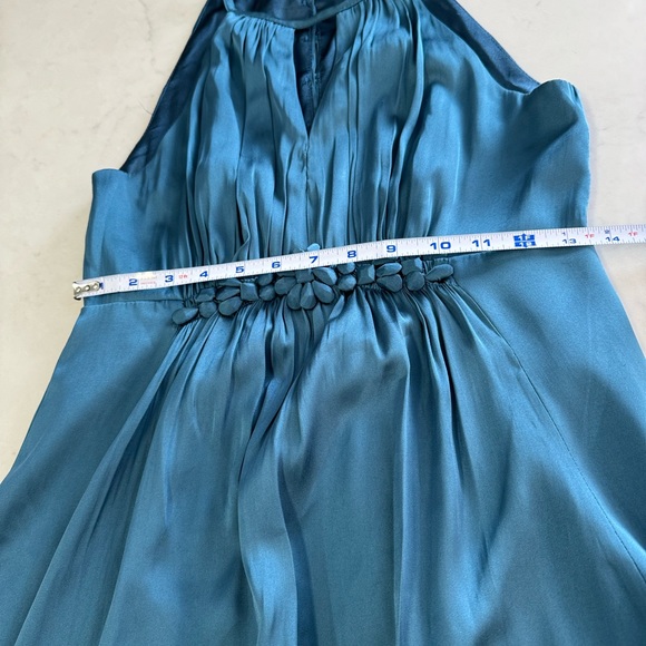 Ad:Hoc Women’s Teal Color Silky Dress Size Medium - Picture 7 of 9